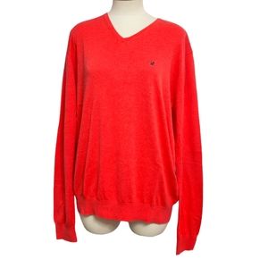 Carolina Herrera Red V-Neck Sweater